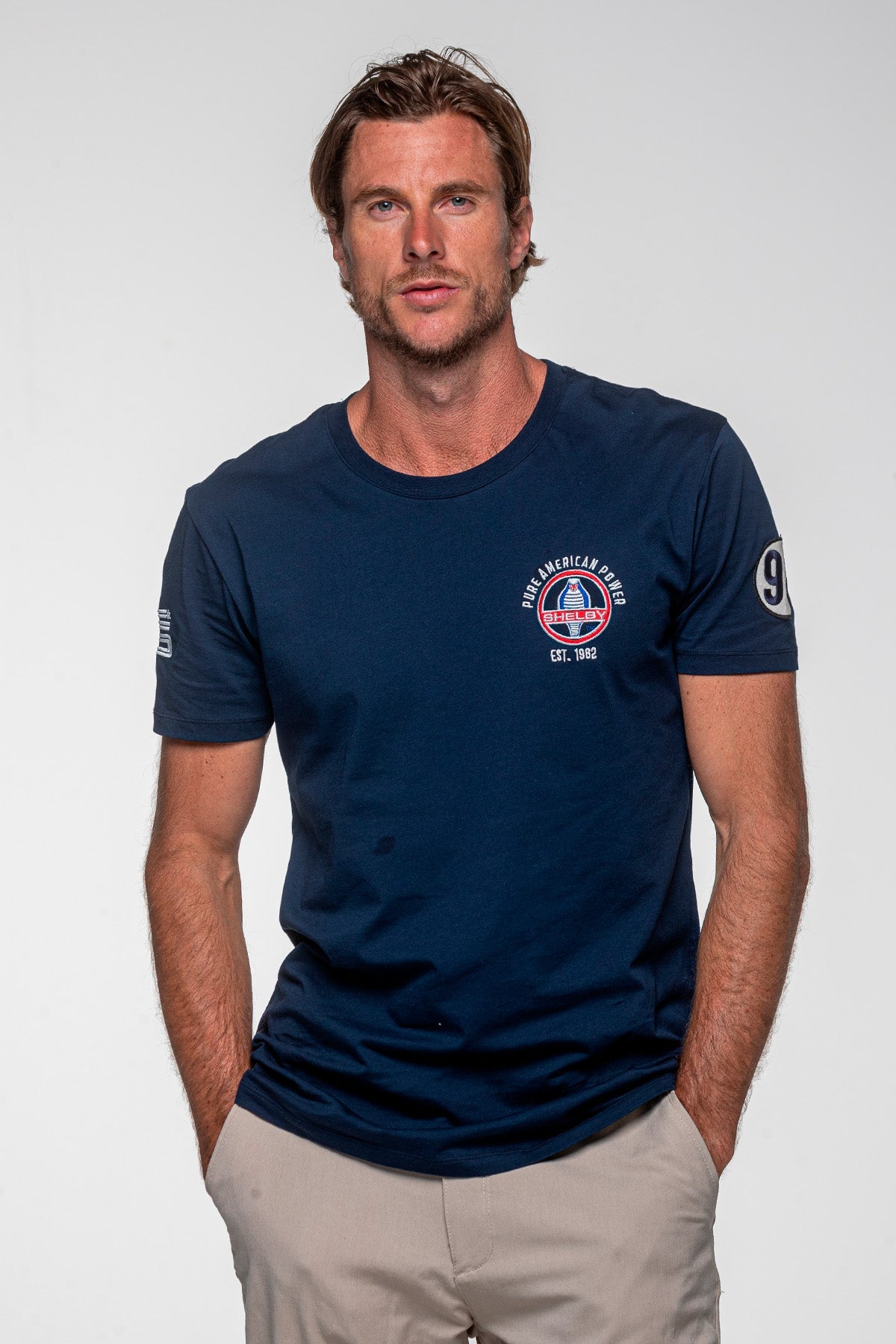 SHELBY T-shirt uomo 427 in cotone blu navy a maniche corte 