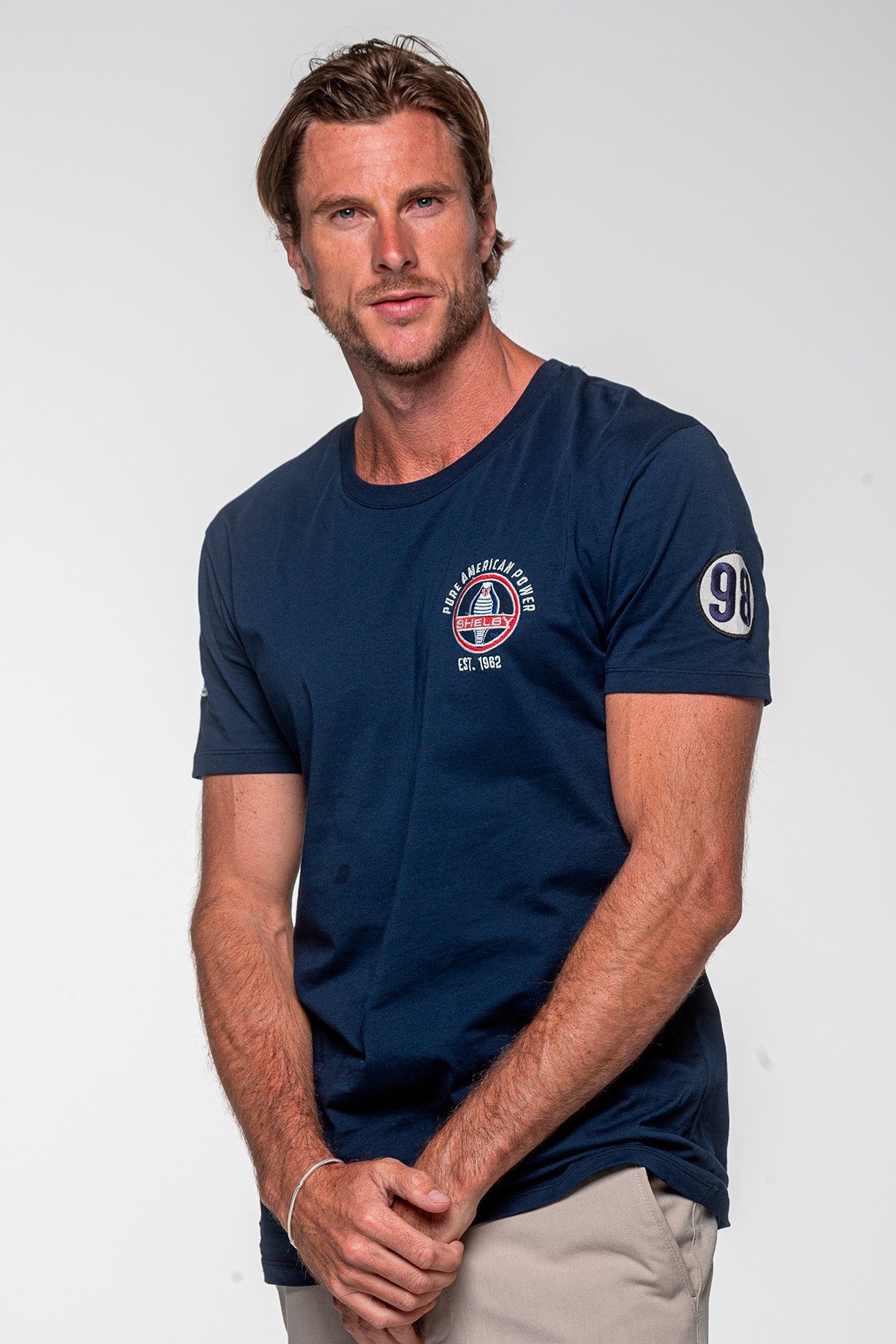 SHELBY T-shirt uomo 427 in cotone blu navy a maniche corte 