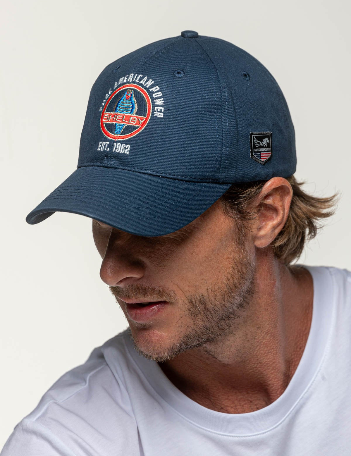 SHELBY Cappello baseball unisex Texas blu navy con visiera curva 