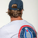 SHELBY Cappello baseball unisex Texas blu navy con visiera curva 