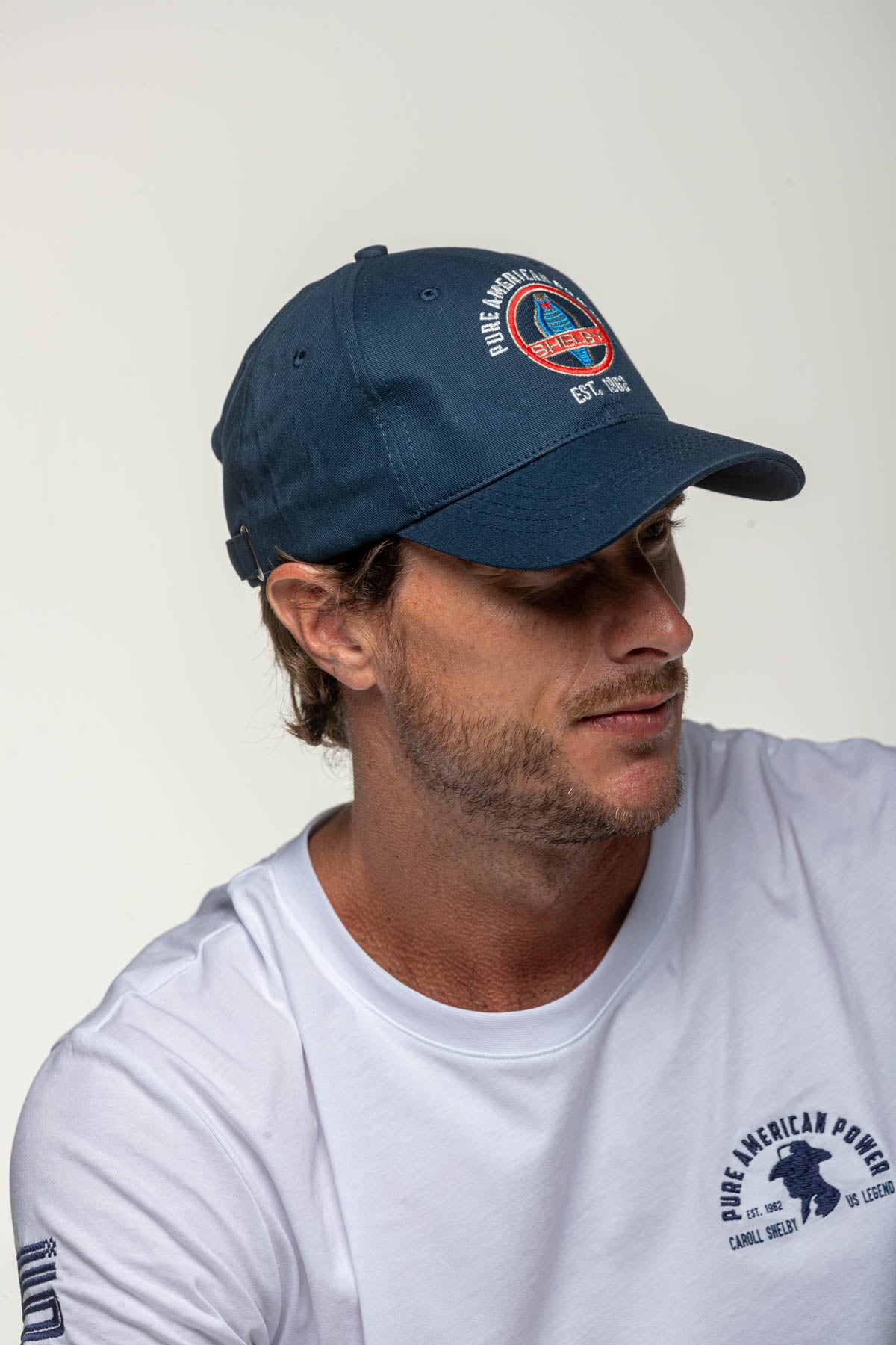 SHELBY Cappello baseball unisex Texas blu navy con visiera curva 