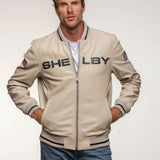 SHELBY Bomber uomo Dallas in pelle di montone ecru con zip 