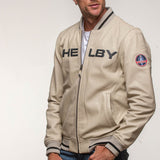 SHELBY Bomber uomo Dallas in pelle di montone ecru con zip 