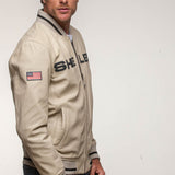 SHELBY Bomber uomo Dallas in pelle di montone ecru con zip 