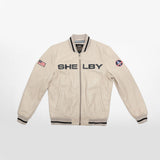 SHELBY Bomber uomo Dallas in pelle di montone ecru con zip 