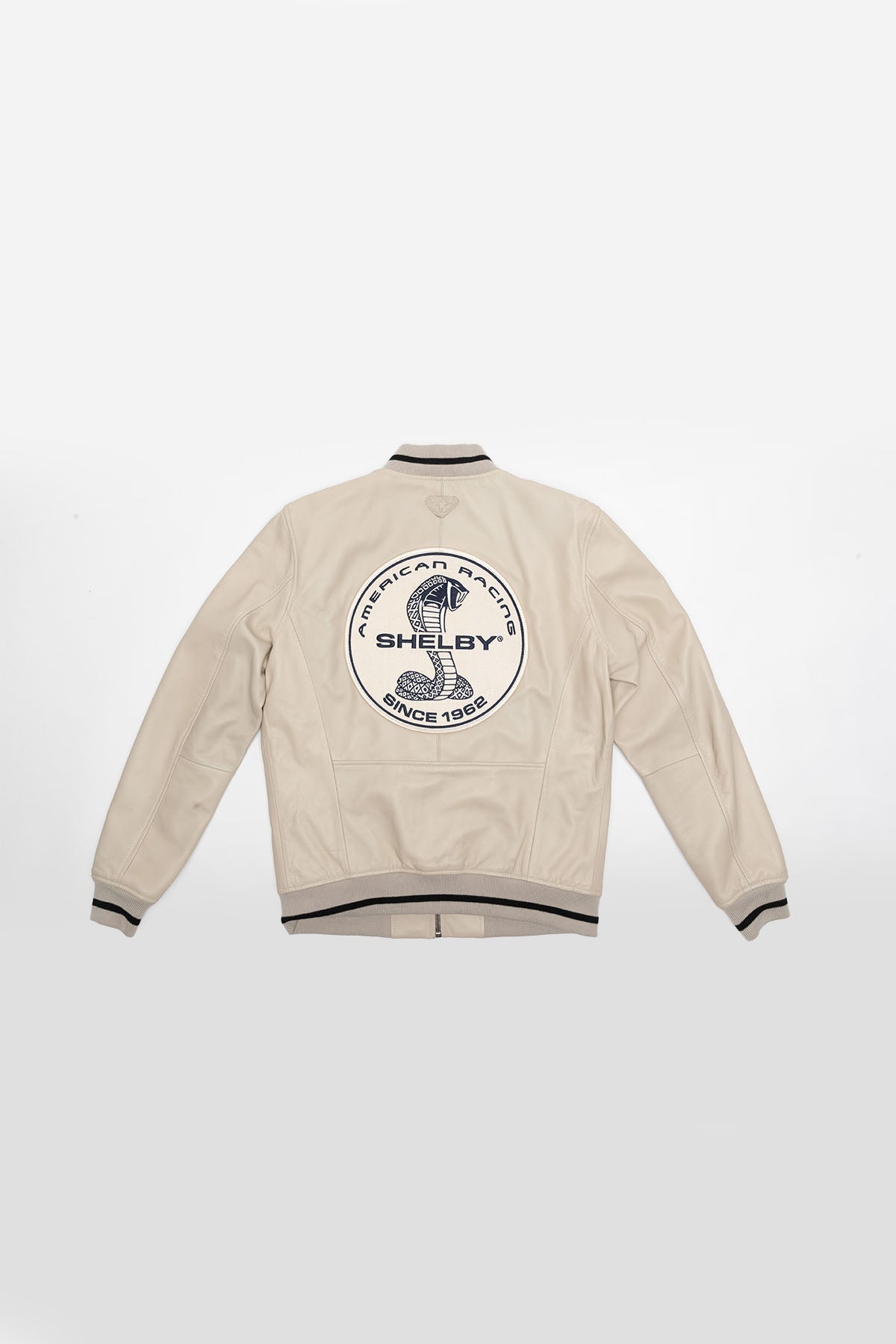 SHELBY Bomber uomo Dallas in pelle di montone ecru con zip 