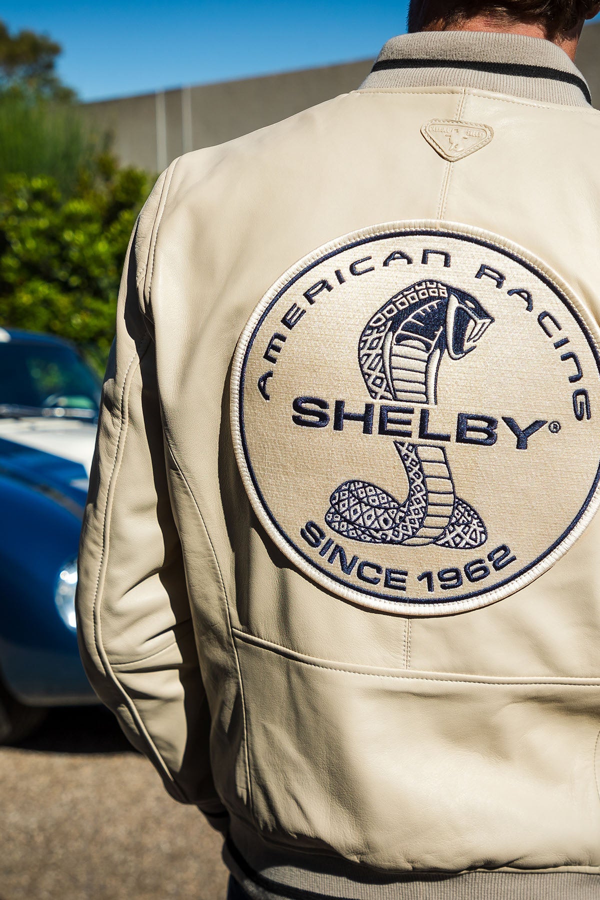 SHELBY Bomber uomo Dallas in pelle di montone ecru con zip 