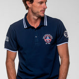 SHELBY Polo uomo Farmer in cotone blu navy a maniche corte 