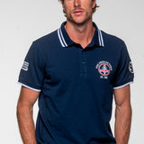 SHELBY Polo uomo Farmer in cotone blu navy a maniche corte 
