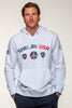 Felpa uomo Mustang in cotone bianco con cappuccio