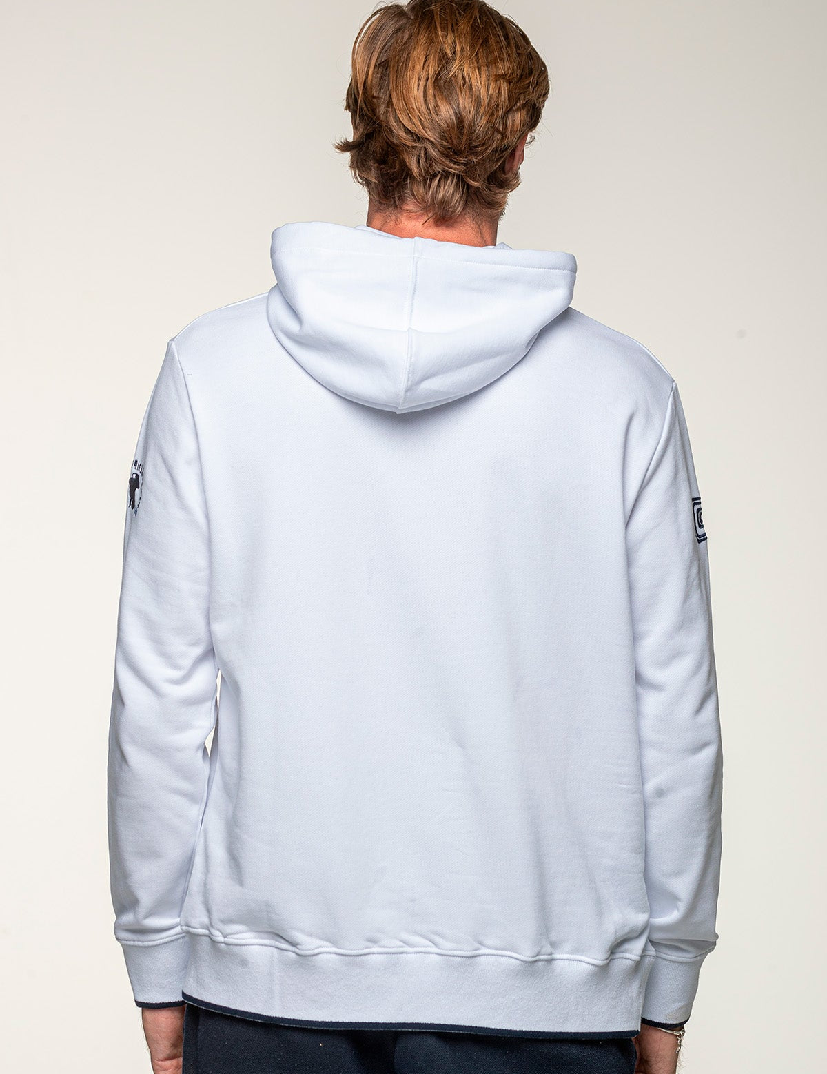 SHELBY Felpa uomo Mustang in cotone bianco con cappuccio 