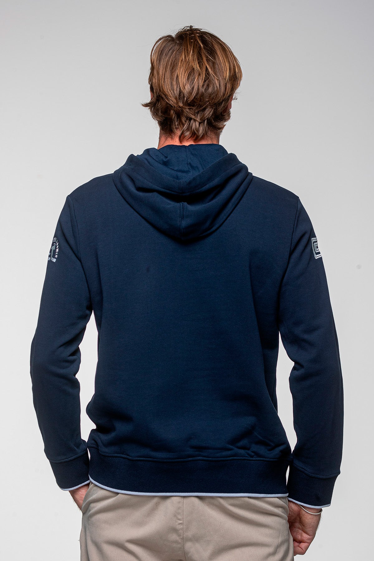SHELBY Felpa uomo Mustang in cotone blu navy con cappuccio 
