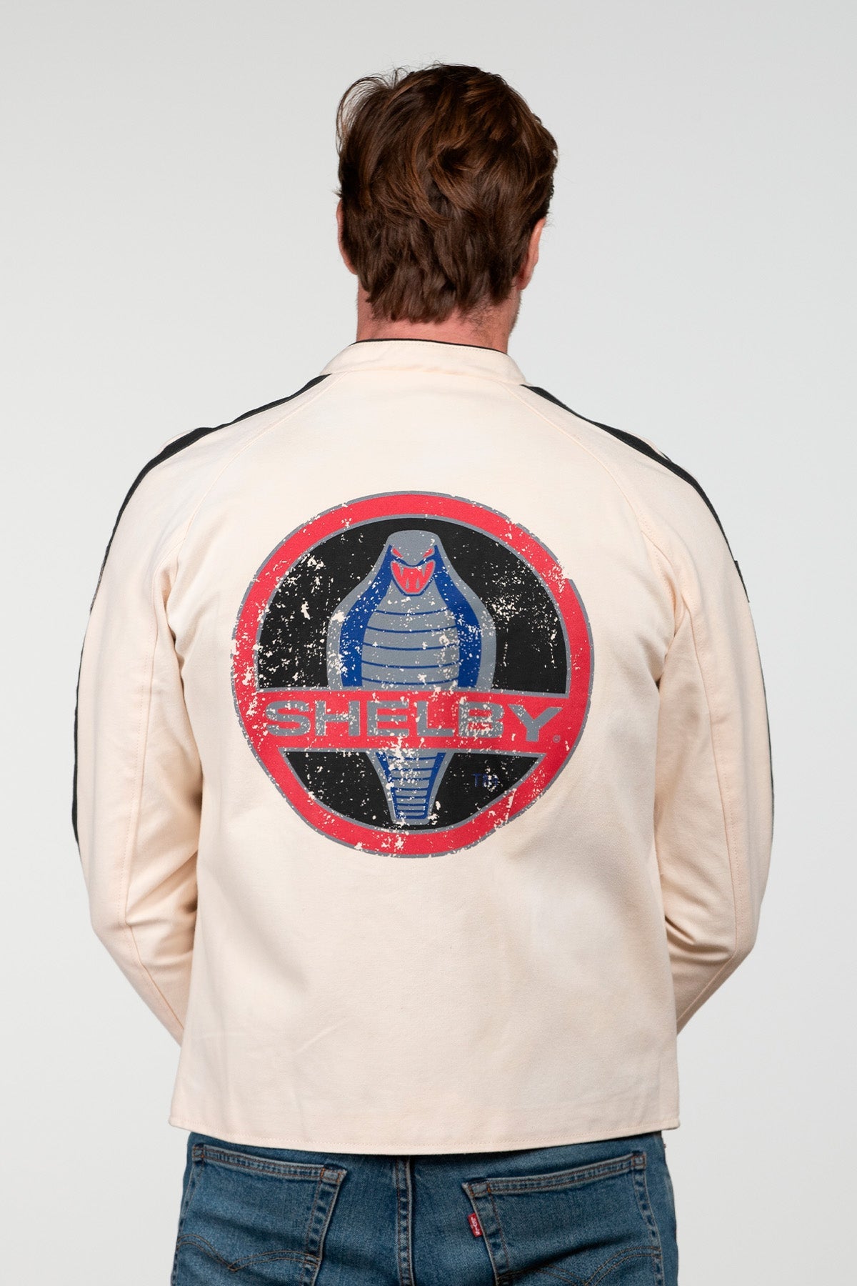 SHELBY Giubbotto uomo O'Shell in canvas ecru con zip 