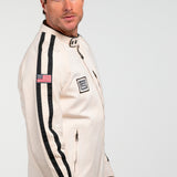SHELBY Giubbotto uomo O'Shell in canvas ecru con zip 