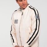 SHELBY Giubbotto uomo O'Shell in canvas ecru con zip 