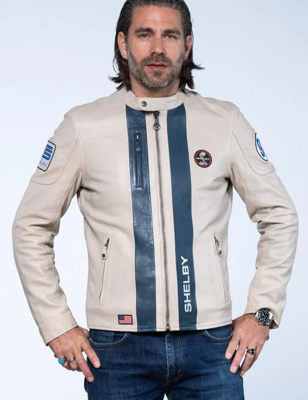 SHELBY Giacca uomo Shelby Men Ecru in pelle di montone 