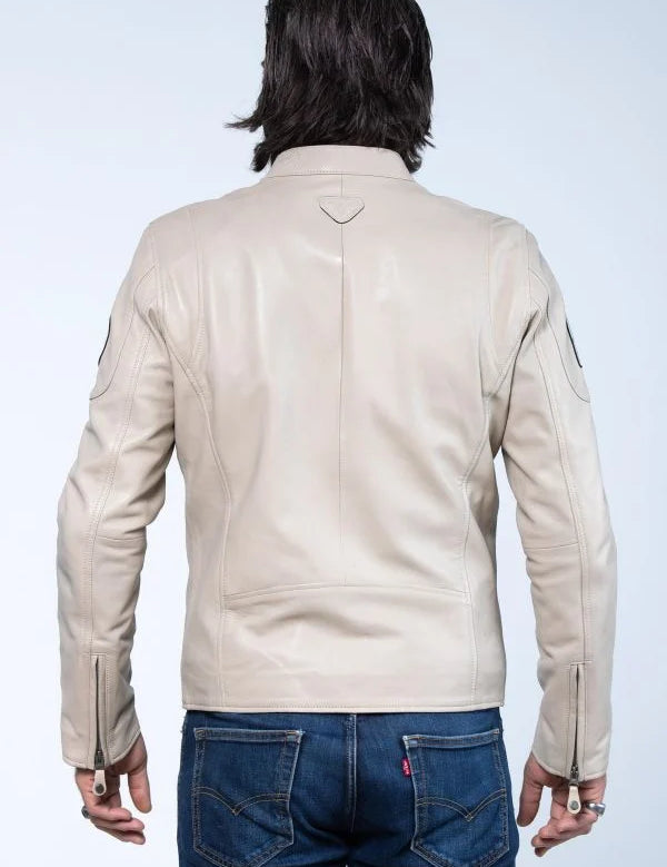 SHELBY Giacca uomo Shelby Men Ecru in pelle di montone 