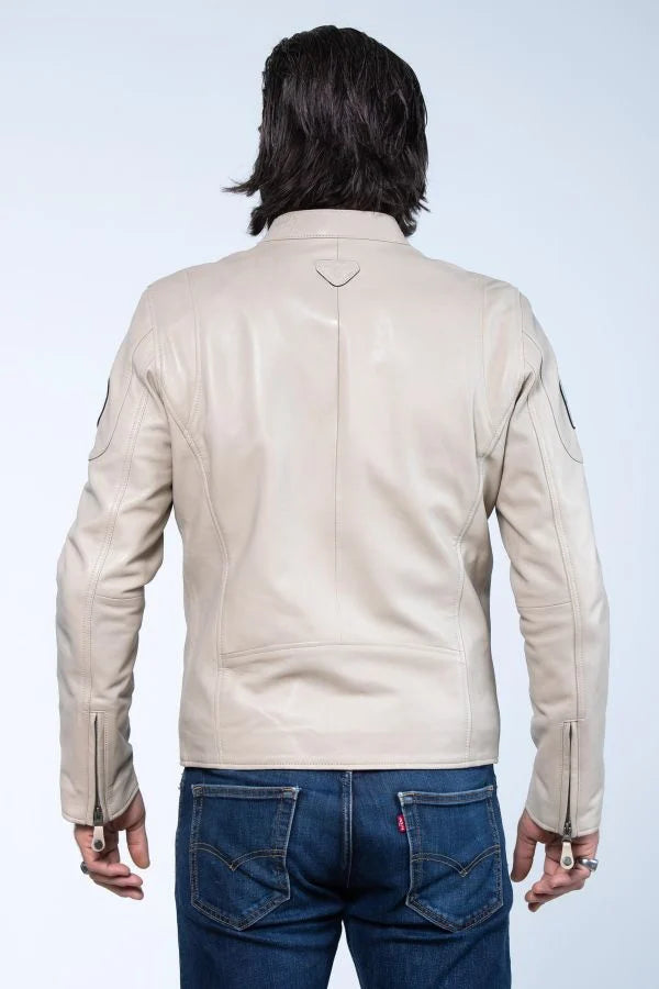 SHELBY Giacca uomo Shelby Men Ecru in pelle di montone 