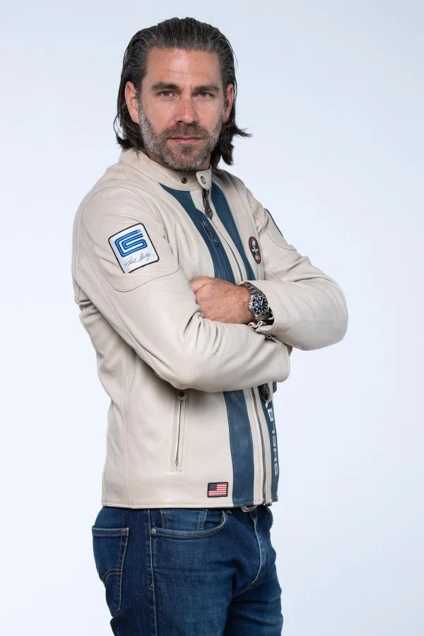 SHELBY Giacca uomo Shelby Men Ecru in pelle di montone 