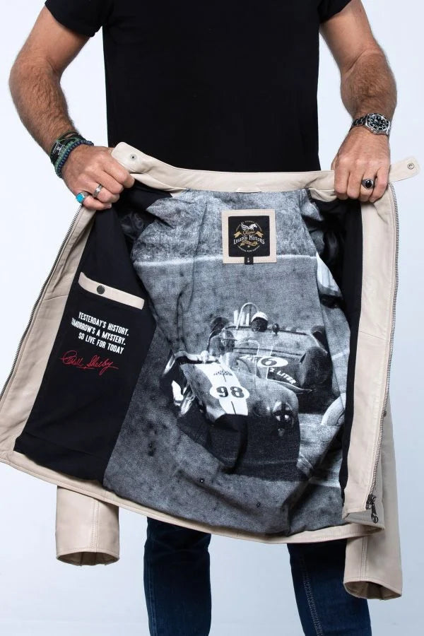 SHELBY Giacca uomo Shelby Men Ecru in pelle di montone 