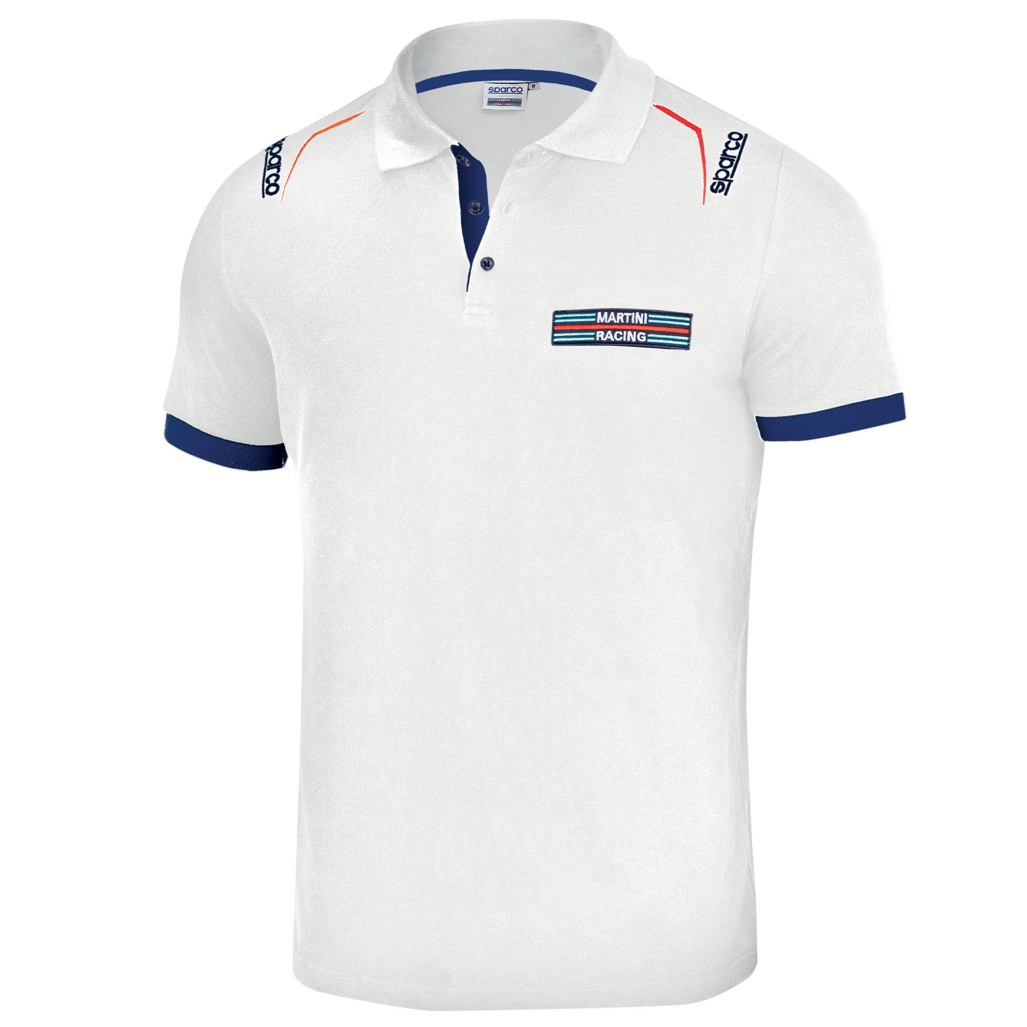 SPARCO CV Polo da uomo Martini-R bianca in piqué di cotone 