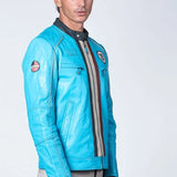 STEVE MCQUEEN Giacca uomo Liam Norse Blue in pelle di montone 