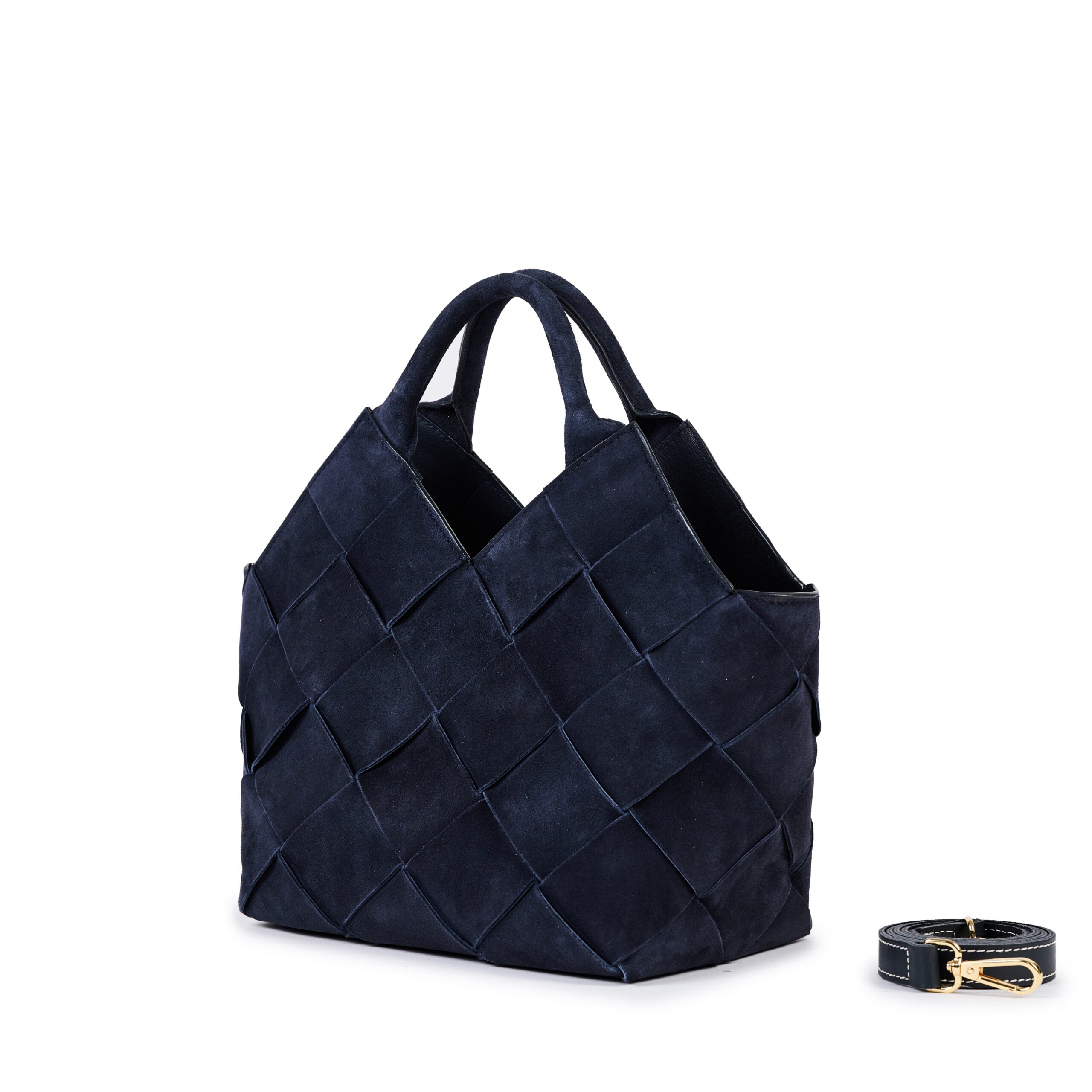 VIAMAIL BAG Borsa in pelle scamosciata intrecciata Benny Madras blu 
