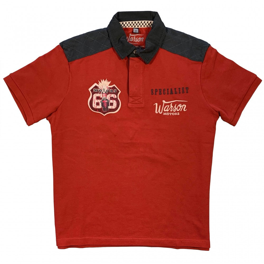 WARSON Polo da uomo Get Your Kicks Chili rossa a maniche corte 
