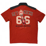WARSON Polo da uomo Get Your Kicks Chili rossa a maniche corte 
