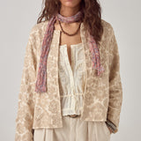 MAISON HOTEL Giacca donna Akash ricamata cropped ivory 