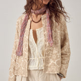 MAISON HOTEL Giacca donna Akash ricamata cropped ivory 