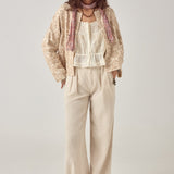 MAISON HOTEL Giacca donna Akash ricamata cropped ivory 