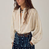 MAISON HOTEL Blusa donna Caroline in cotone a righe lurex 