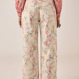 MAISON HOTEL Pantaloni donna Lirio Botanica in cotone a vita alta 