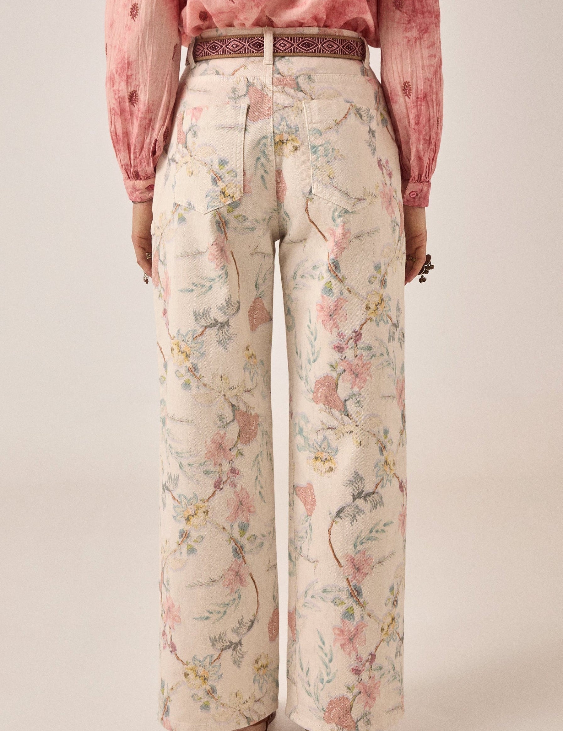 MAISON HOTEL Pantaloni donna Lirio Botanica in cotone a vita alta 