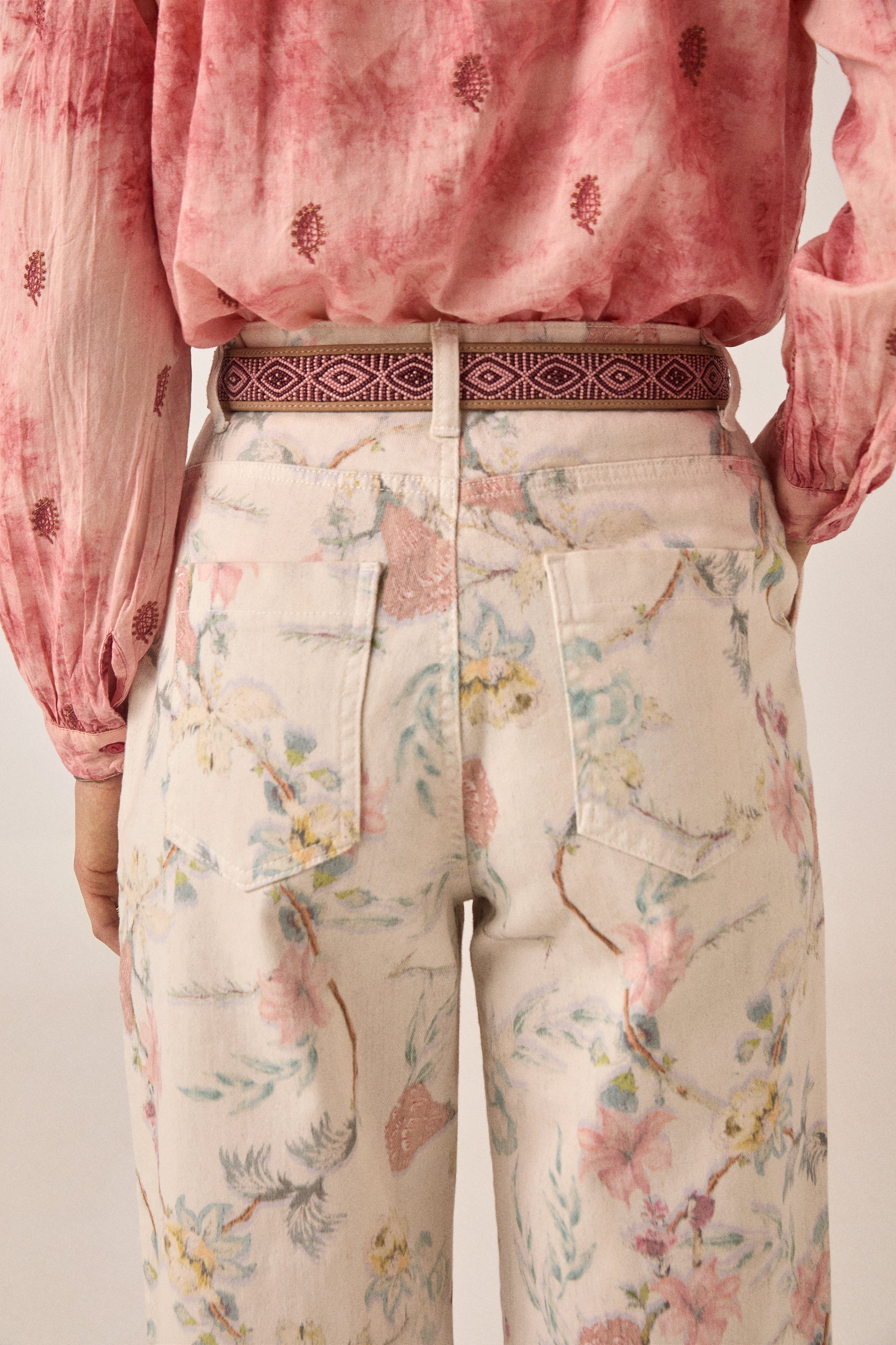 MAISON HOTEL Pantaloni donna Lirio Botanica in cotone a vita alta 