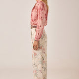 MAISON HOTEL Pantaloni donna Lirio Botanica in cotone a vita alta 