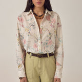 MAISON HOTEL Camicia donna Narciso Botanica in cotone floreale 
