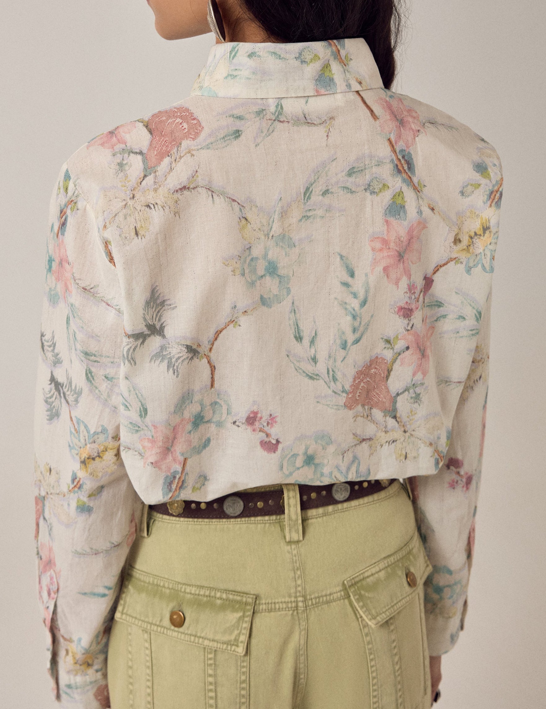 MAISON HOTEL Camicia donna Narciso Botanica in cotone floreale 