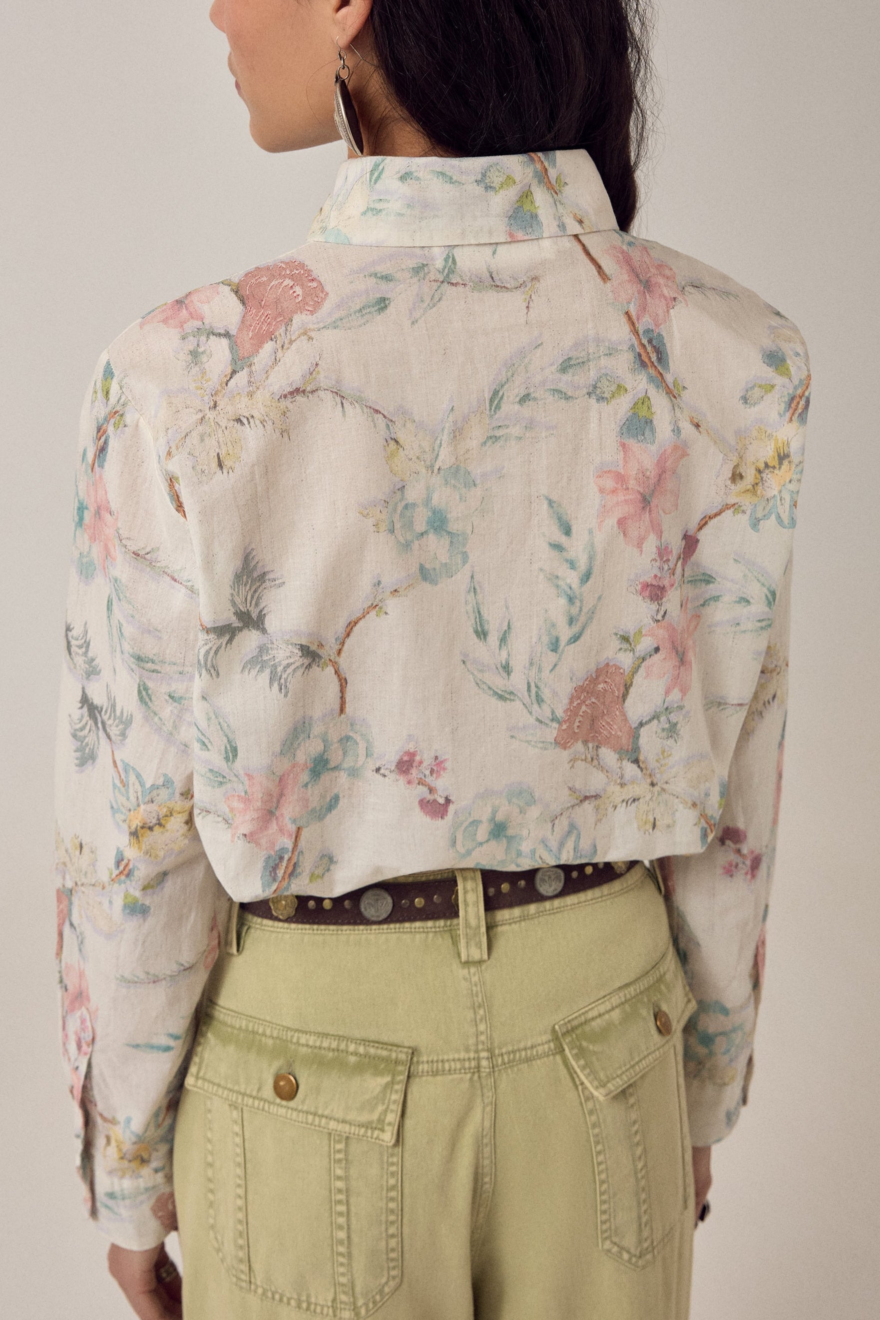 MAISON HOTEL Camicia donna Narciso Botanica in cotone floreale 