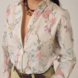 MAISON HOTEL Camicia donna Narciso Botanica in cotone floreale 