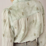 MAISON HOTEL Camicia donna Rani Mineral Jade ricamata 