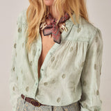 MAISON HOTEL Camicia donna Rani Mineral Jade ricamata 