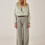 MAISON HOTEL Camicia donna Rani Mineral Jade ricamata 