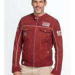 STEVE MCQUEEN Giubbotto uomo in pelle rosso Tom Dark Red 