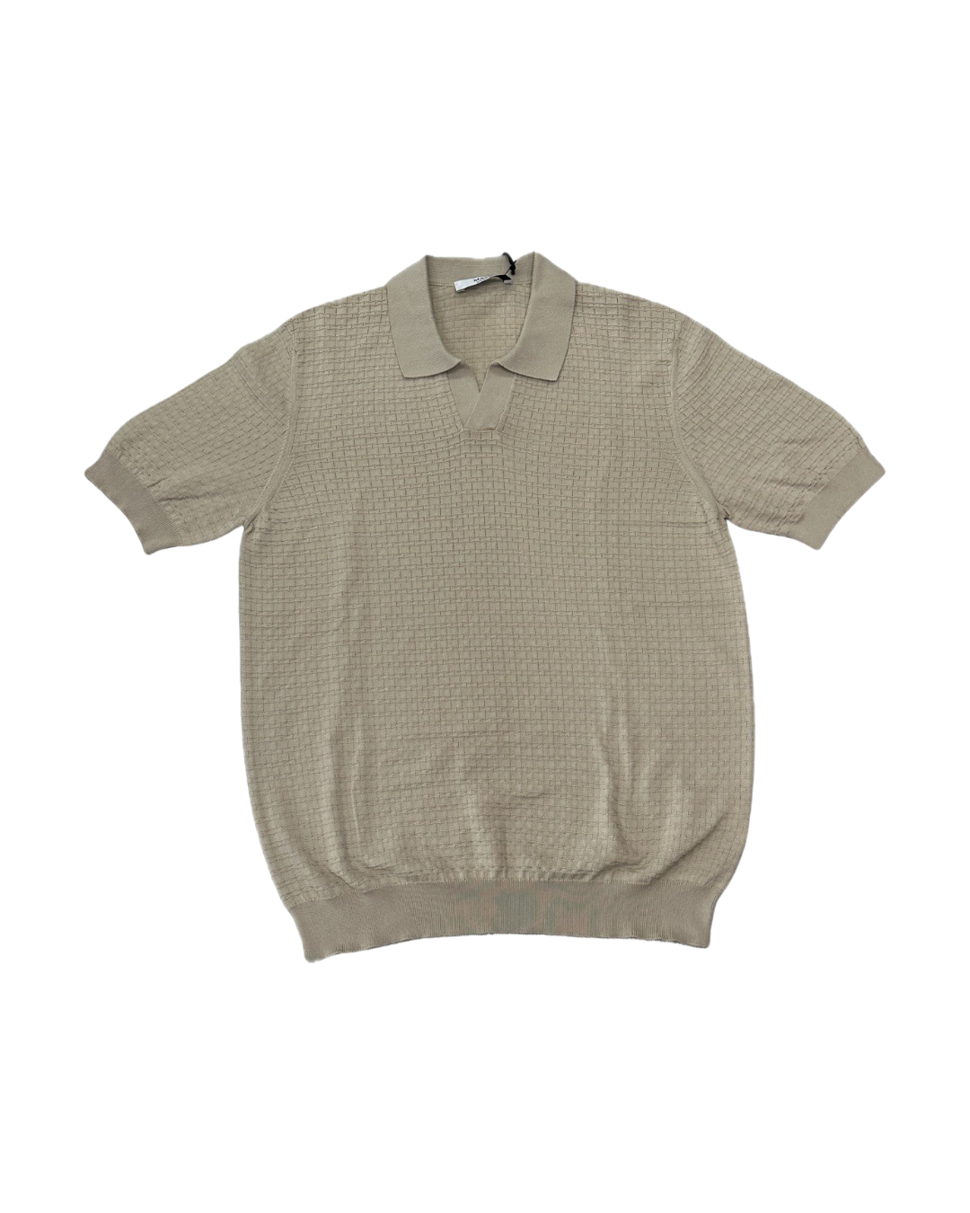 MASQ Polo unisex beige senza bottoni in cotone 