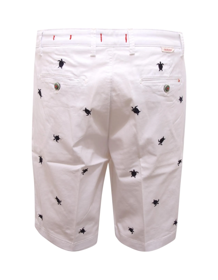 BARONIO Bermuda uomo con ricamo tartarughe 