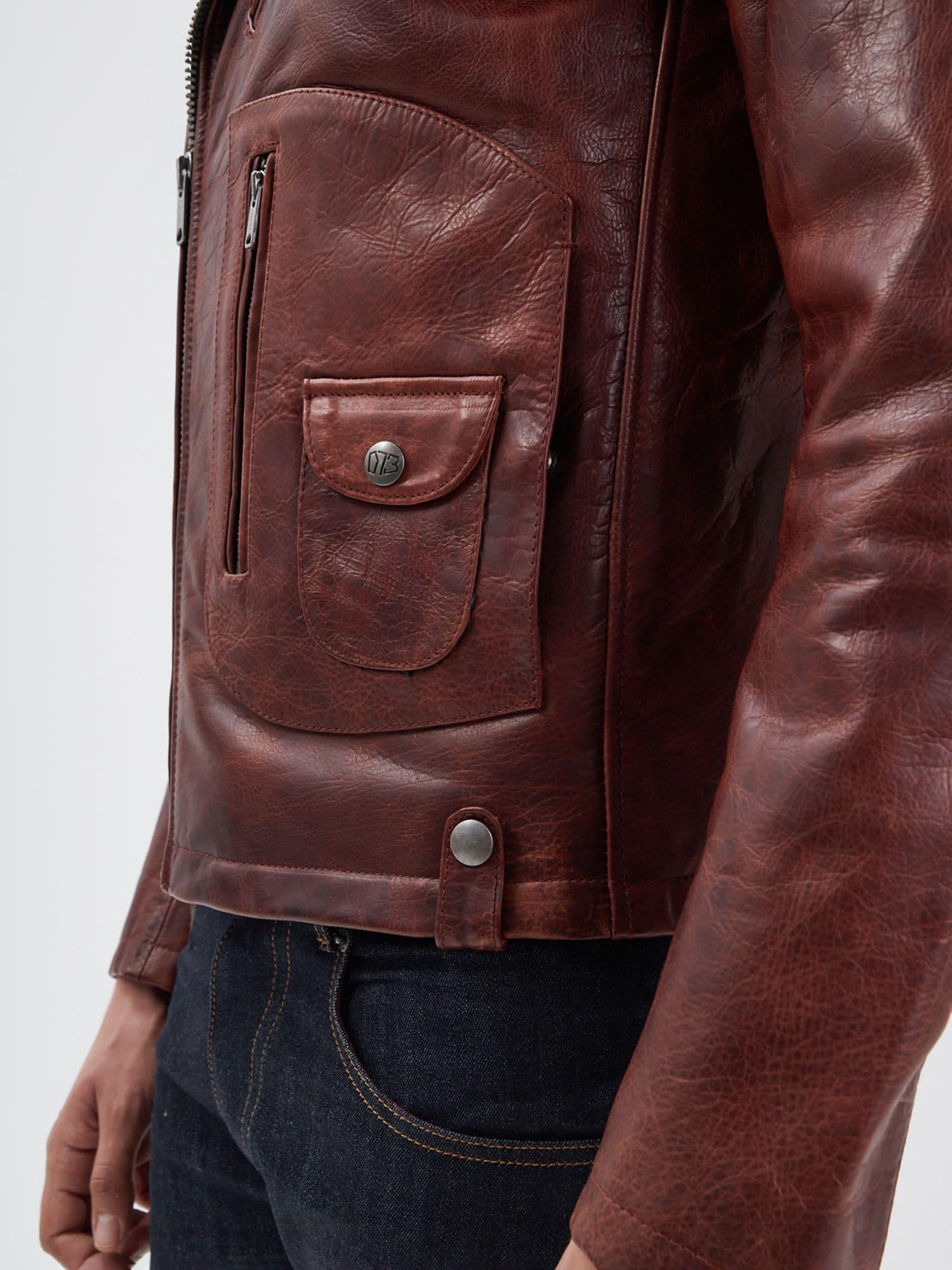 DAYTONA 73 Giacca in pelle cognac uomo Redford 