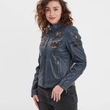 DAYTONA 73 Giacca donna in pelle blu Walkora Blue 