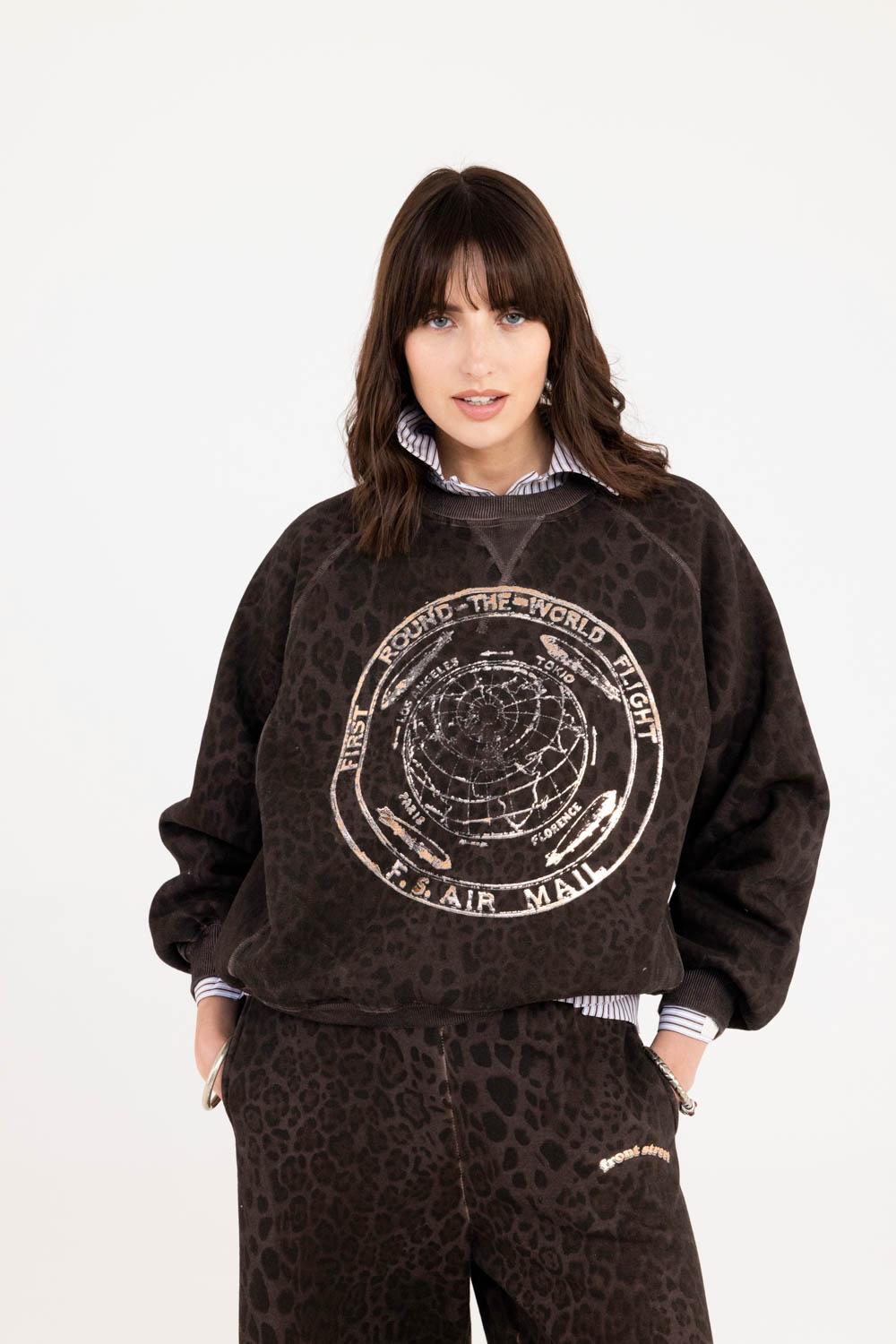 FRONT STREET Felpa girocollo donna Air Mail 